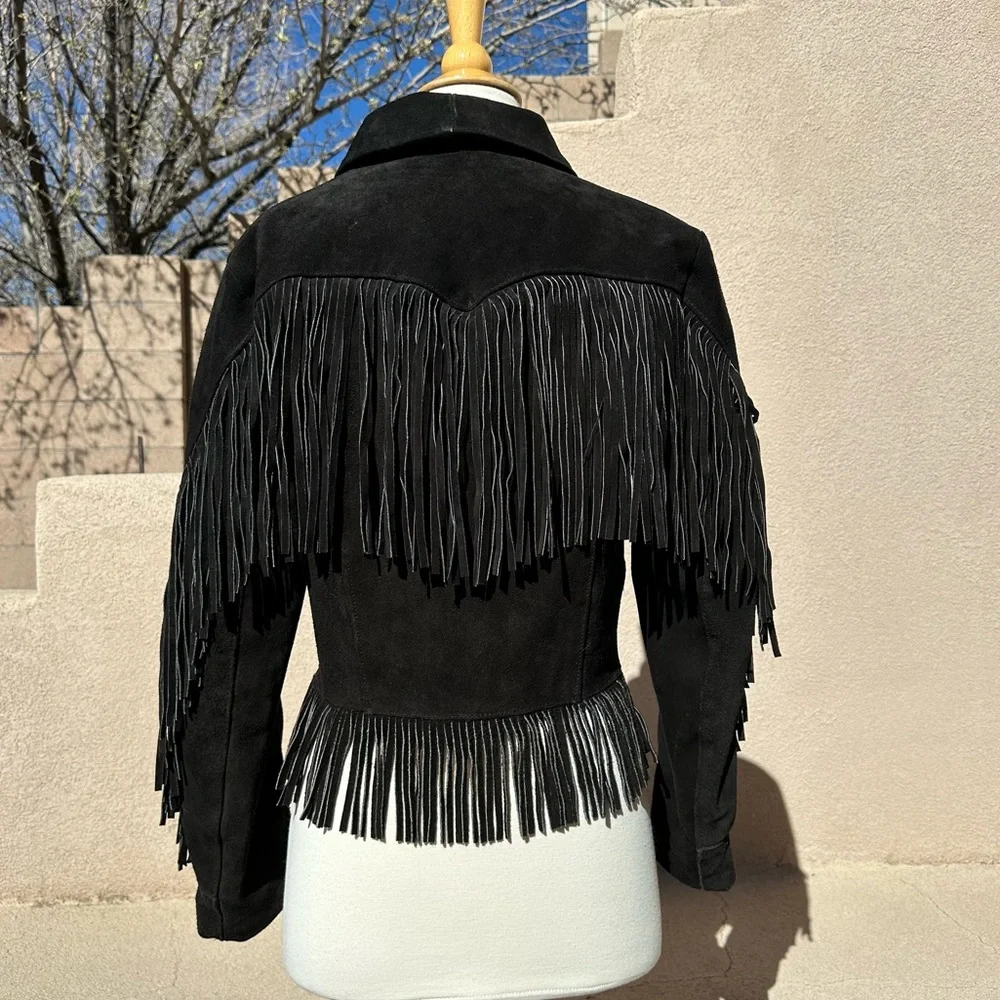 🔥RARE🔥Vintage Kenny Rogers Collection by Schott Suede Leather Fringe Jacket - Picture 11 of 13